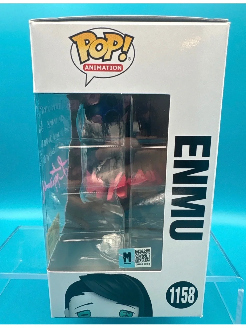 Landon McDonald signed Enmu Demon Slayer Con Sticker Funko pop 1158 with MAS COA
